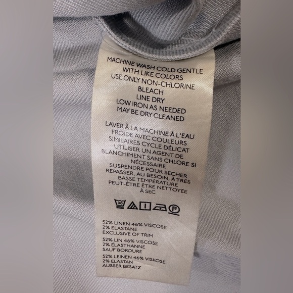 Anthropolgie The Tilda Mini Slip Skirt Size XL Light Grey Linen Pull On Styling - Picture 8 of 11